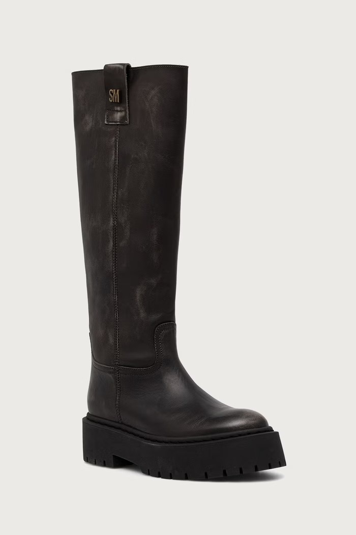 Steve Madden kozaki damskie skórzane Sonar szary 11005588.DGL