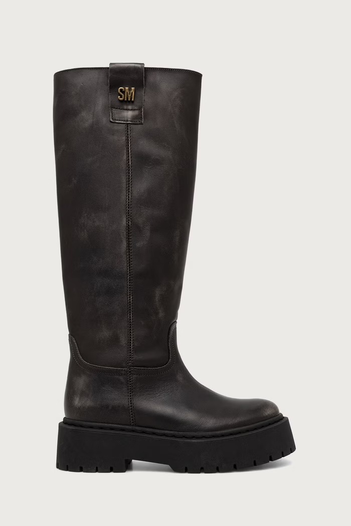 Steve Madden kozaki damskie skórzane Sonar 11005588.DGL szary AW26