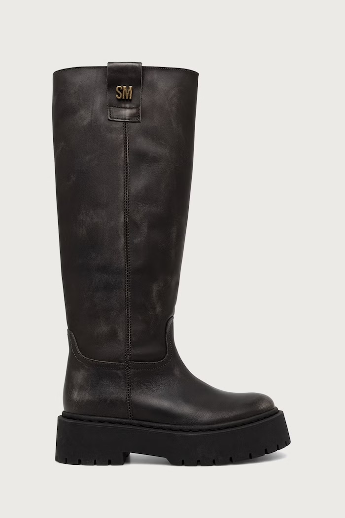 Steve Madden kozaki damskie skórzane Sonar 11005588.DGL szary AW26