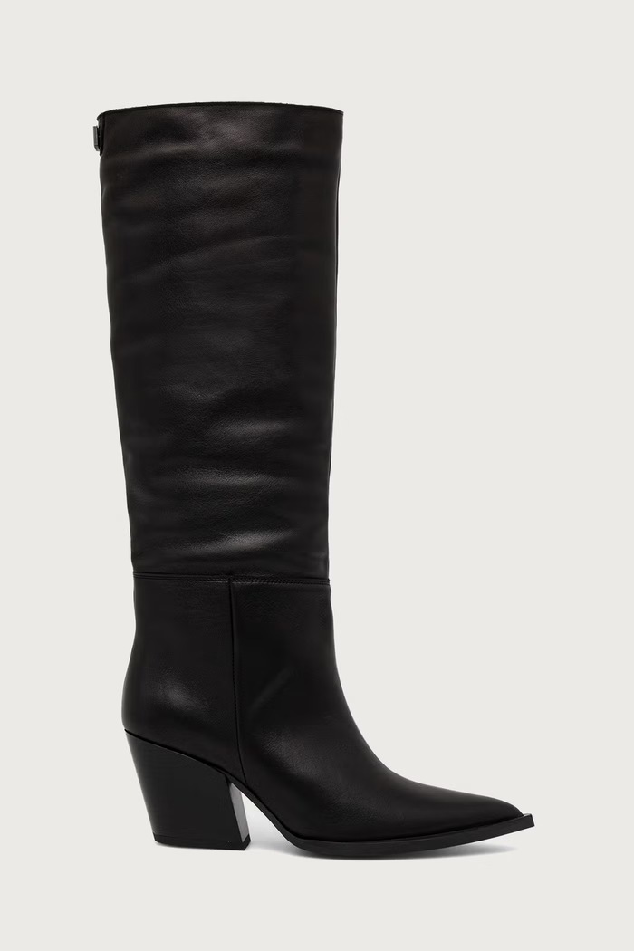 Steve Madden kozaki na słupku damskie skórzane Menthe 11005651.017 czarny AW26
