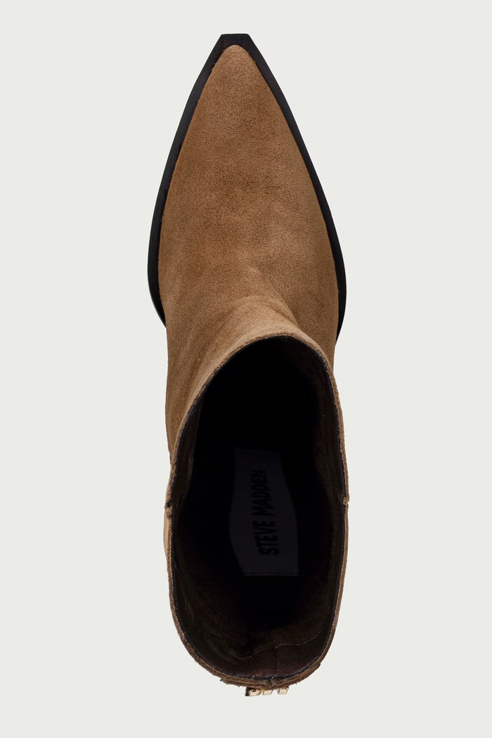 Steve Madden botki na słupku damskie zamszowe Melle brązowy 11005650.275