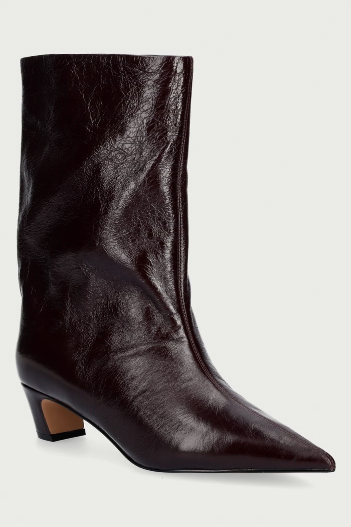 Steve Madden Botki na niskim obcasie damskie skórzane Lytton brązowy 11005183.RC0