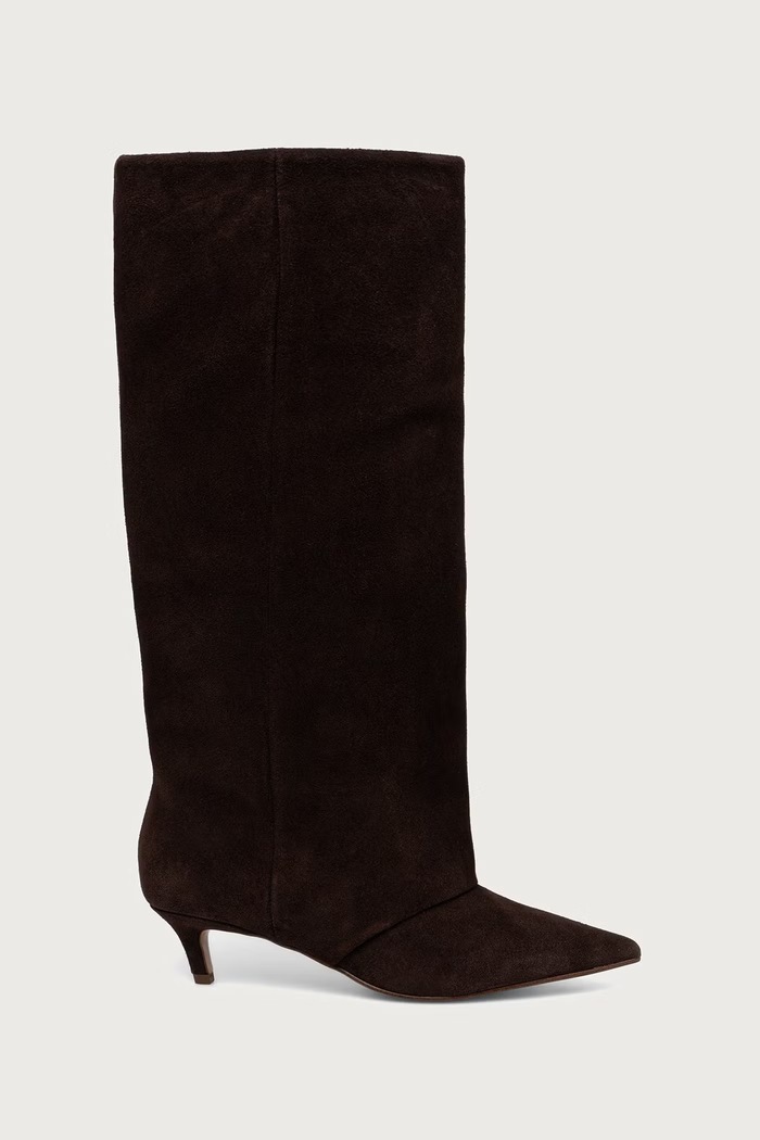 Steve Madden kozaki na niskim obcasie damskie zamszowe Luca 11005118.205 brązowy AW26