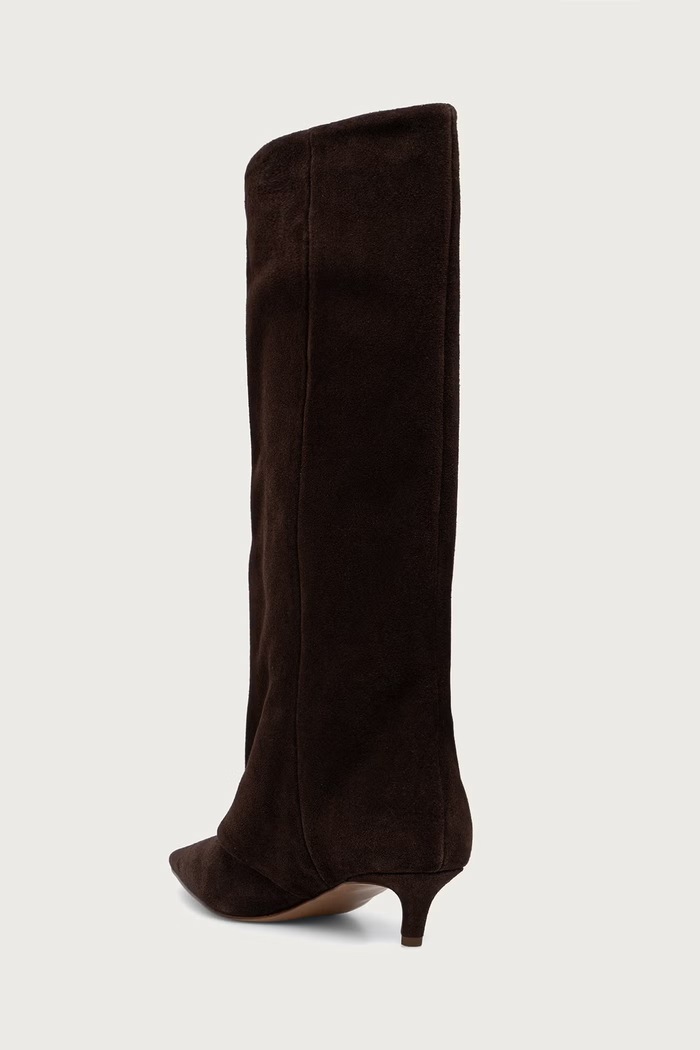 Obuwie Steve Madden kozaki na niskim obcasie damskie zamszowe Luca 11005118.205 brązowy