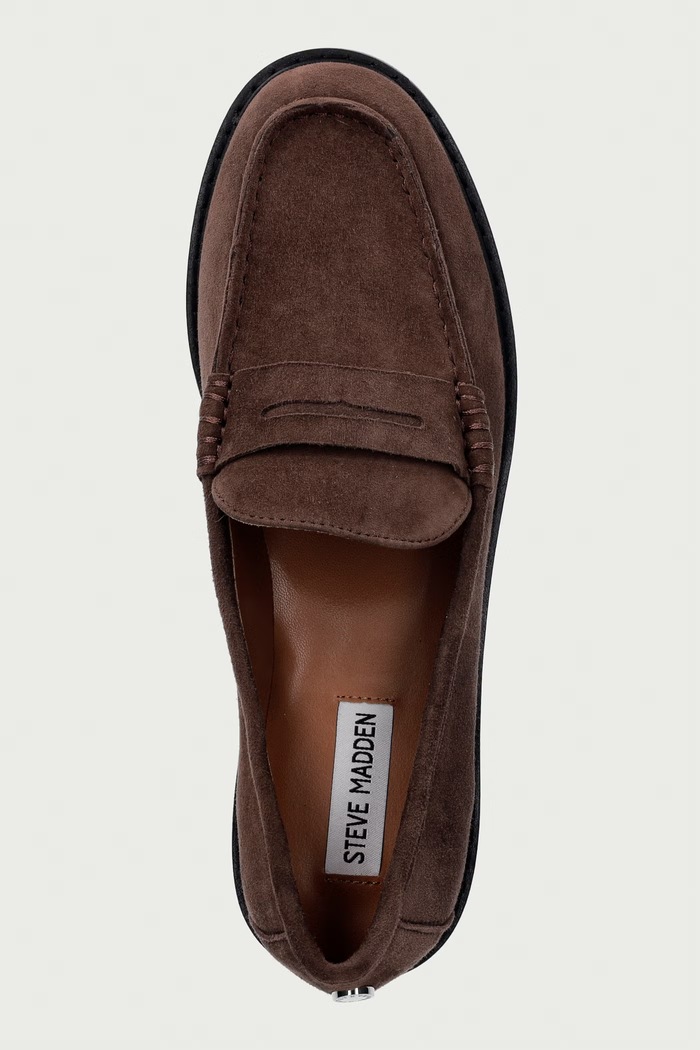 Steve Madden mokasyny damskie zamszowe Adison brązowy 11004736.880