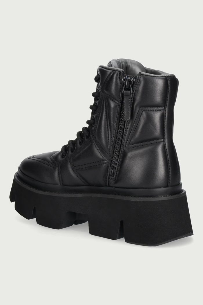 Obuća United Nude Čizme za žene od kože Stomper Puffy Combat 1105101170 crna