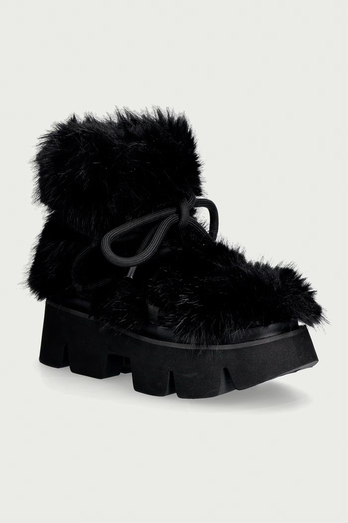 United Nude Stomper Fur Boot μπότες χιονιού Γυναικεία μαύρο 1104801120