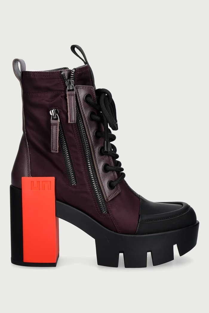 United Nude Gležnarski čevlji s polno peto (blok) ženski Grip Cap Mid 11031993201 bordo AW26
