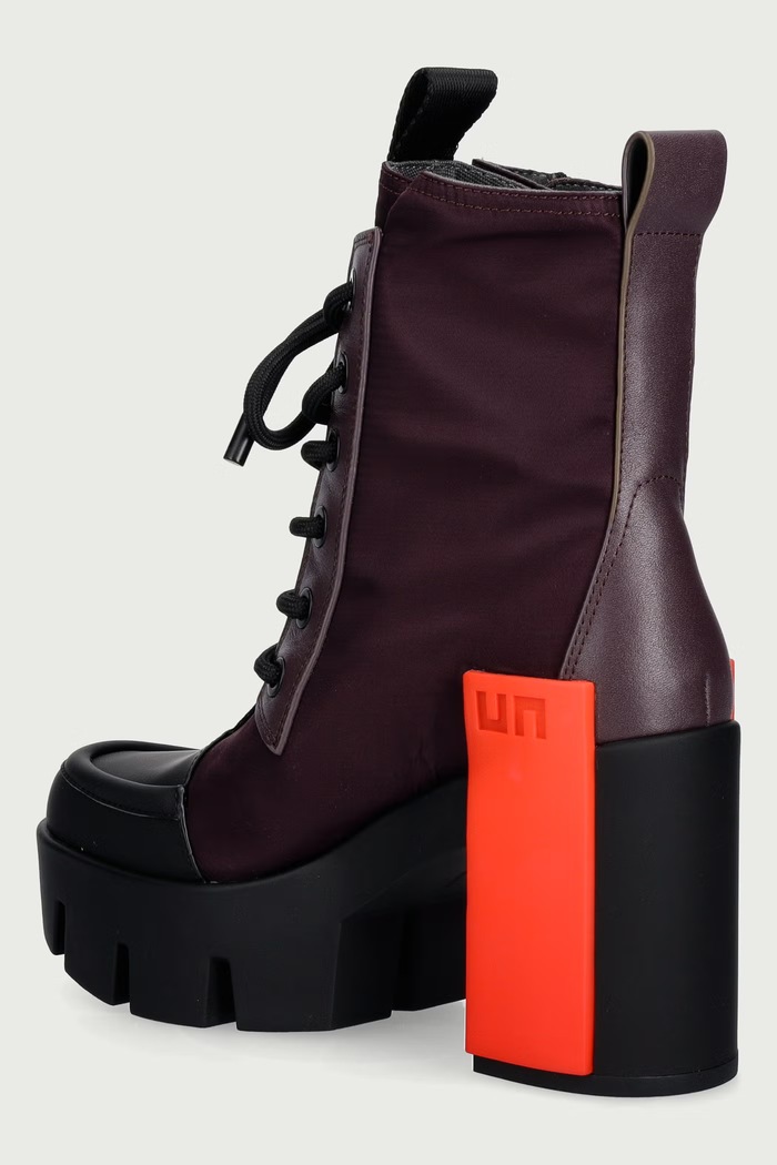 Obutev United Nude Gležnarski čevlji s polno peto (blok) ženski Grip Cap Mid 11031993201 bordo