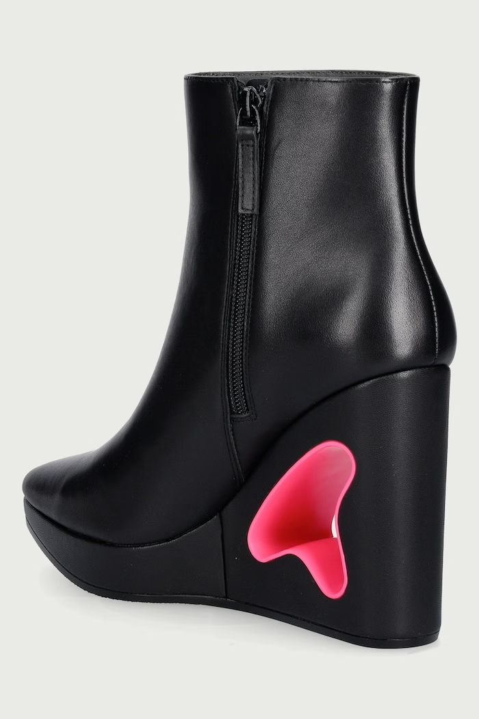Obuwie United Nude Botki na koturnie damskie skórzane Void Bootie 110300116 czarny