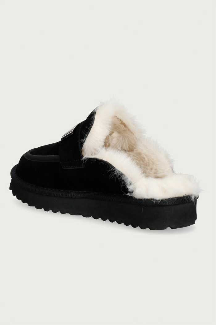 Încălțăminte Liu Jo Șlapi pentru femei din piele întoarsă JIL 11 SF6151PX00222222 negru