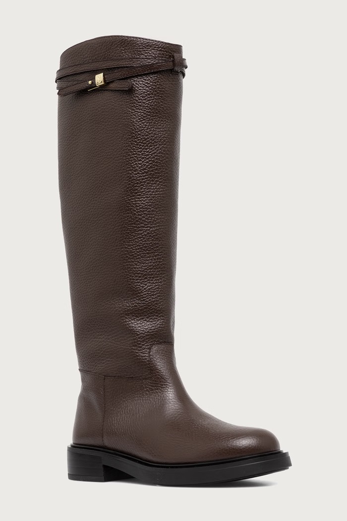 Pollini Kozaki damskie skórzane brązowy SA26083G0PTD0311