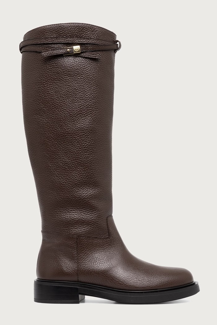 Pollini Kozaki damskie skórzane SA26083G0PTD0311 brązowy AW26