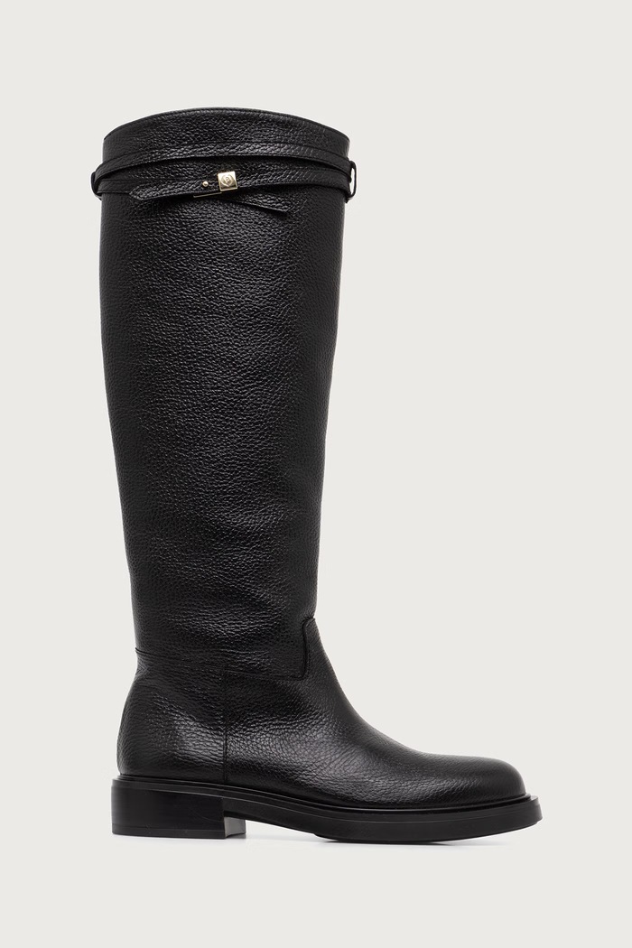 Pollini Kozaki damskie skórzane SA26083G0PTD0000 czarny AW26