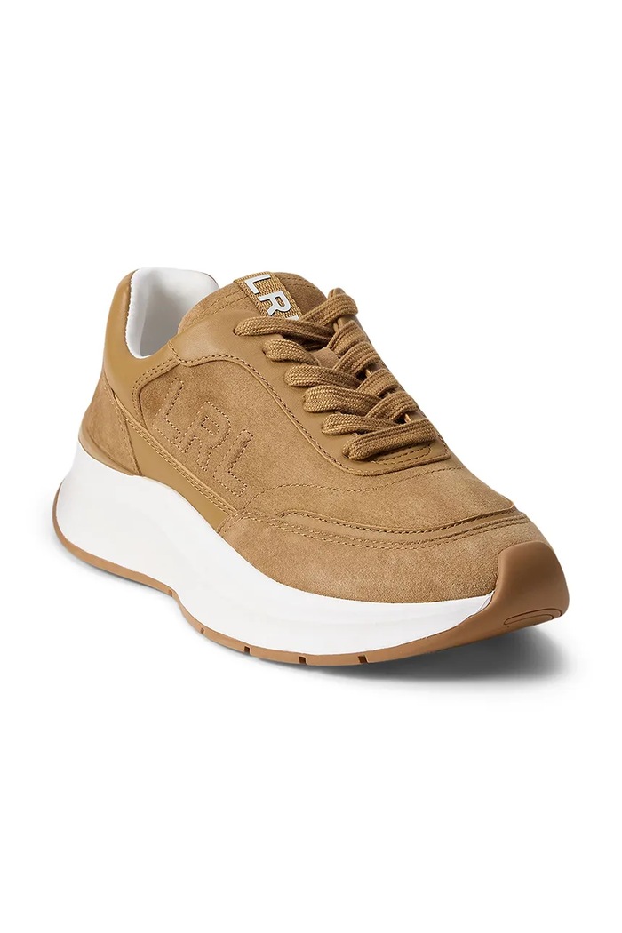 Lauren Ralph Lauren Franky sneakersy damskie zamszowe 802P18468001.260 brązowy AW26