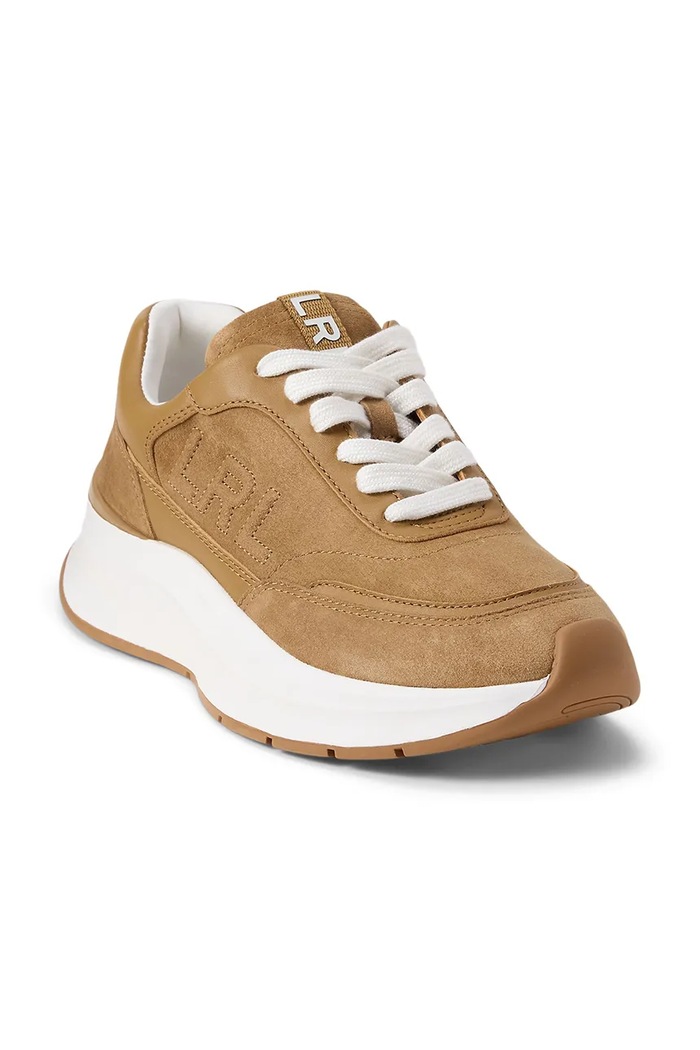 Franky sneakersy damskie zamszowe Lauren Ralph Lauren brązowy 802P18468001.260