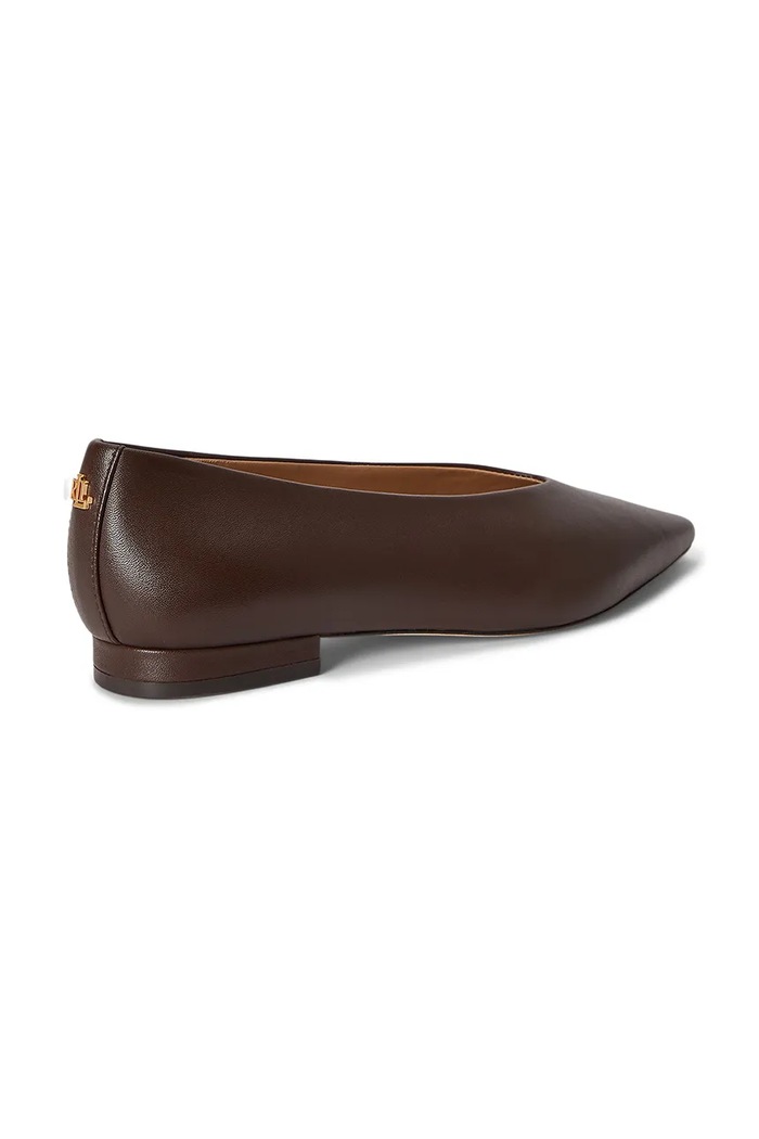 Obuwie Lauren Ralph Lauren baleriny skórzane Audri 802P18411005.200 brązowy
