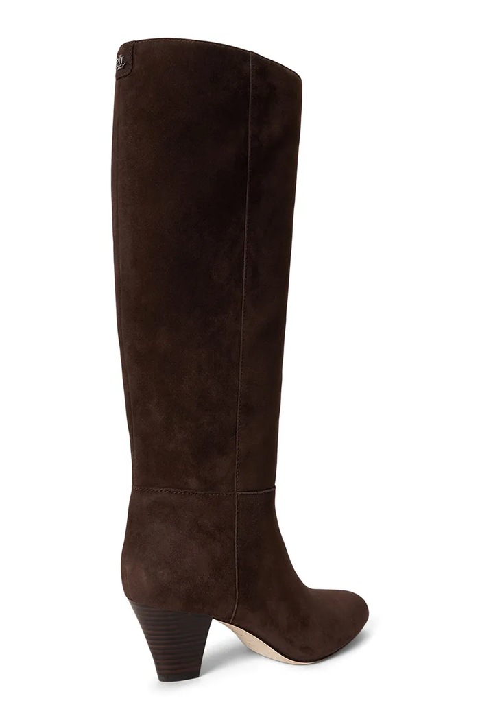 Obuwie Lauren Ralph Lauren Kozaki damskie skórzane Emrsyn Tl Hl 802P15715003.200 brązowy