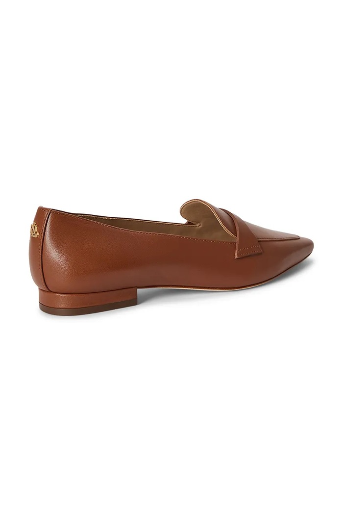 Obuwie Lauren Ralph Lauren mokasyny damskie skórzane Audri Loafer 802P22361001.200 brązowy