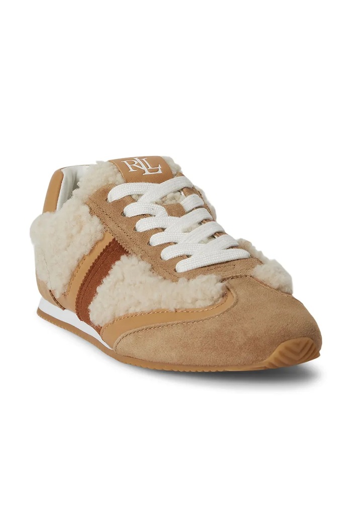 Lauren Ralph Lauren Dani Lw Prfl sneakersy damskie skórzane 802P18444001.999 brązowy AW26