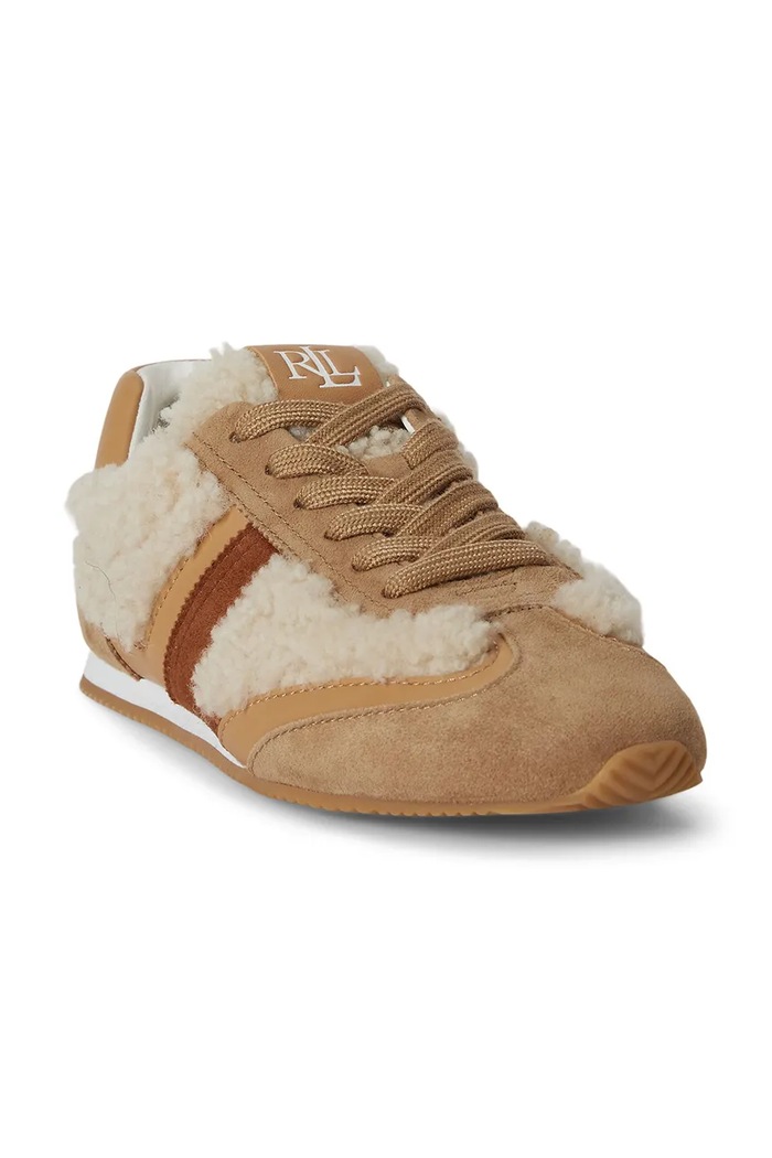 Obuwie Lauren Ralph Lauren Dani Lw Prfl sneakersy damskie skórzane 802P18444001.999 brązowy