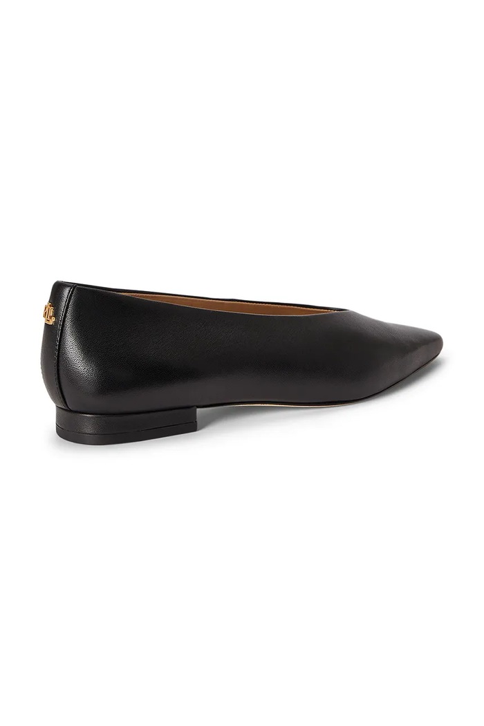 Obuwie Lauren Ralph Lauren baleriny skórzane Audri 802P18411002.001 czarny