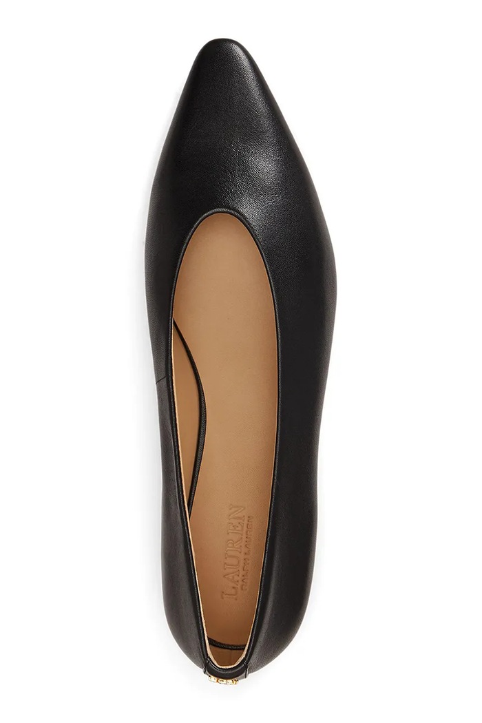 Lauren Ralph Lauren baleriny skórzane Audri czarny 802P18411002.001