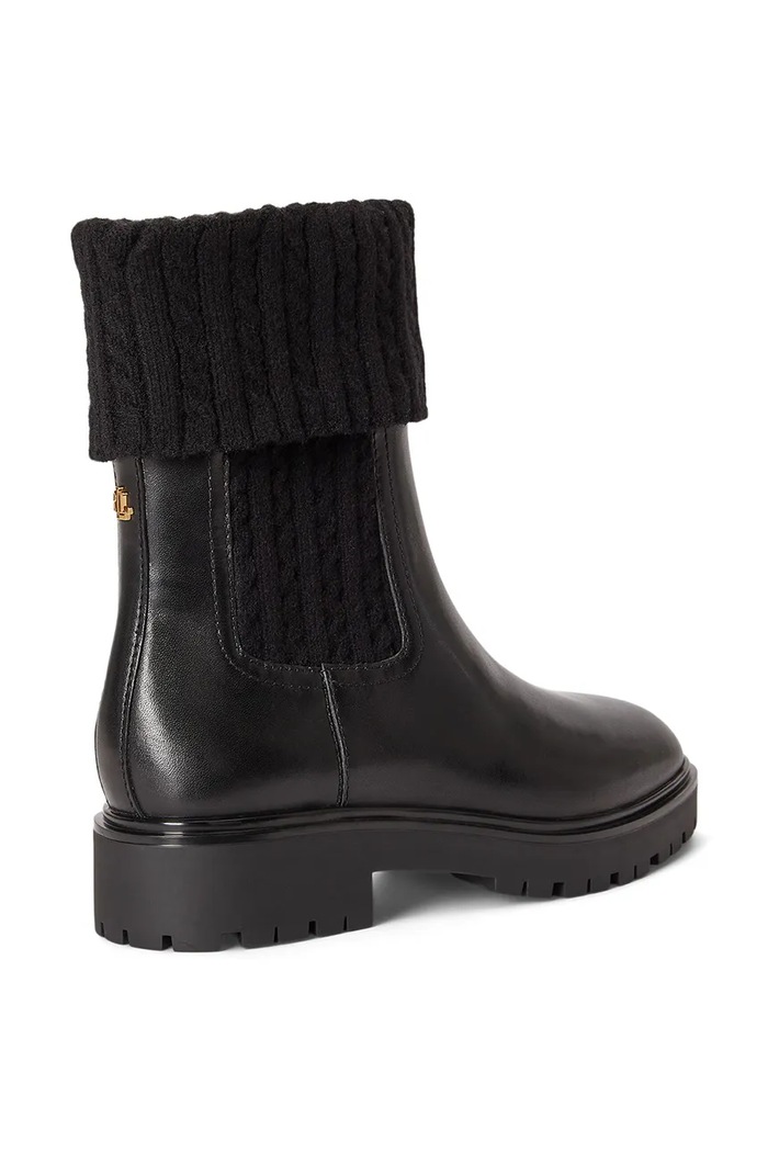 Obuwie Lauren Ralph Lauren Botki damskie skórzane Allyson Cbl 802P17088001.001 czarny