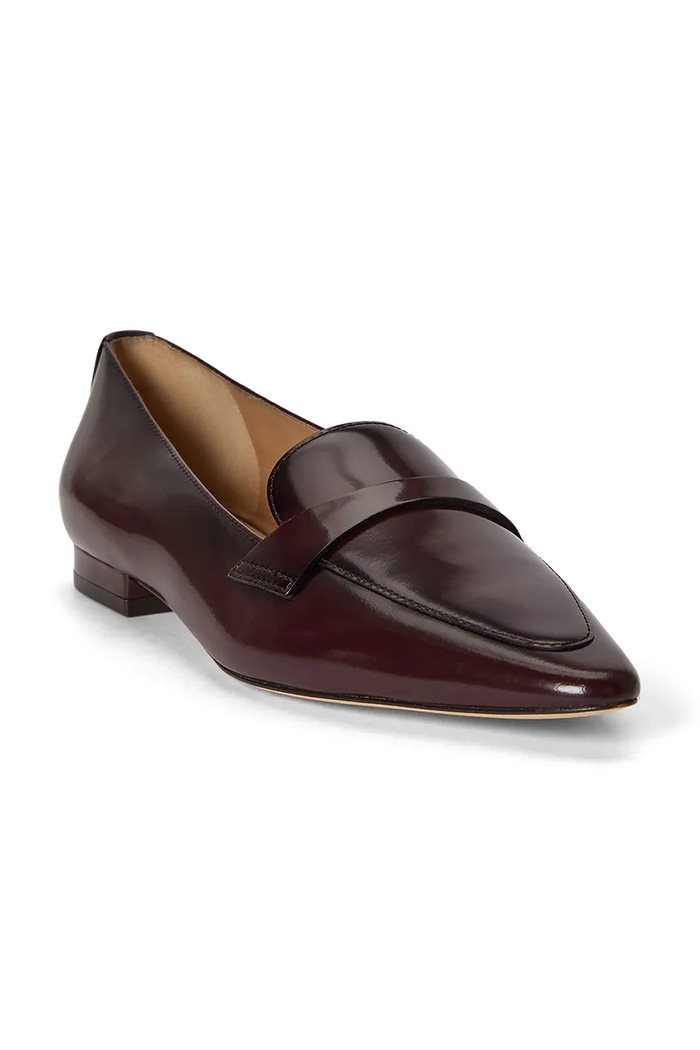 Lauren Ralph Lauren mokasyny damskie skórzane Audri Loafer 802P16900003.600 bordowy AW26