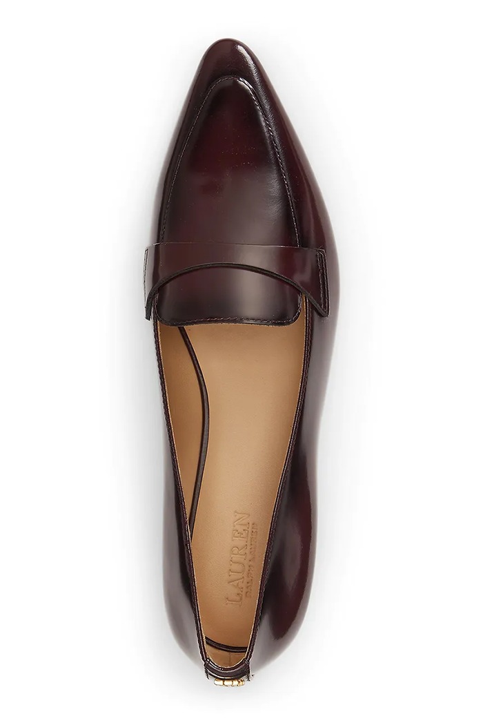 Lauren Ralph Lauren mokasyny damskie skórzane Audri Loafer bordowy 802P16900003.600