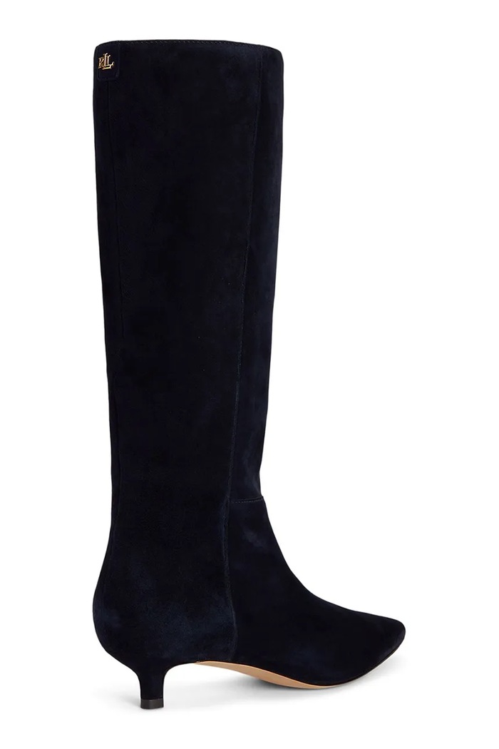 Obuwie Lauren Ralph Lauren Kozaki damskie zamszowe Frncsa Tl Hl 802P15726004.410 granatowy