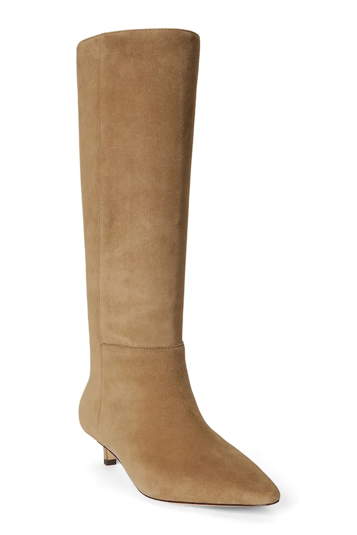 Lauren Ralph Lauren kozaki damskie zamszowe Frncsa Tl Hl 802P15726003.260 beżowy AW26