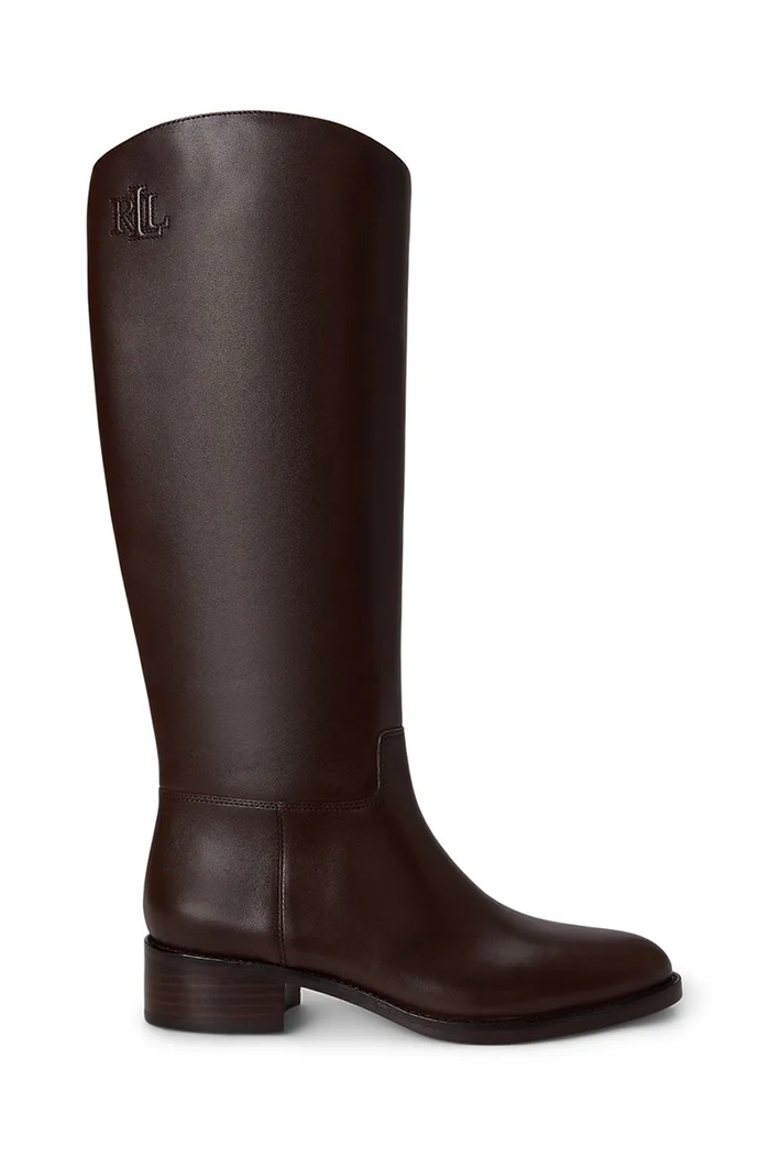 Lauren Ralph Lauren Kozaki damskie skórzane Kyle brązowy 802P12995003.200