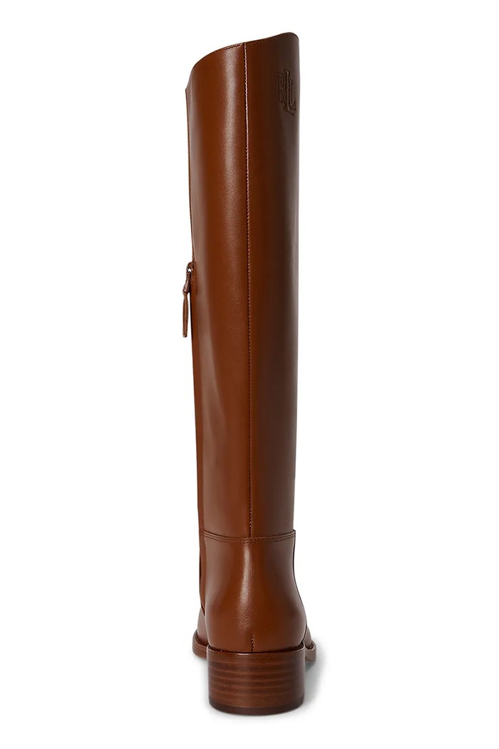 Obuwie Lauren Ralph Lauren Kozaki damskie skórzane Kyle 802P12995002.200 brązowy