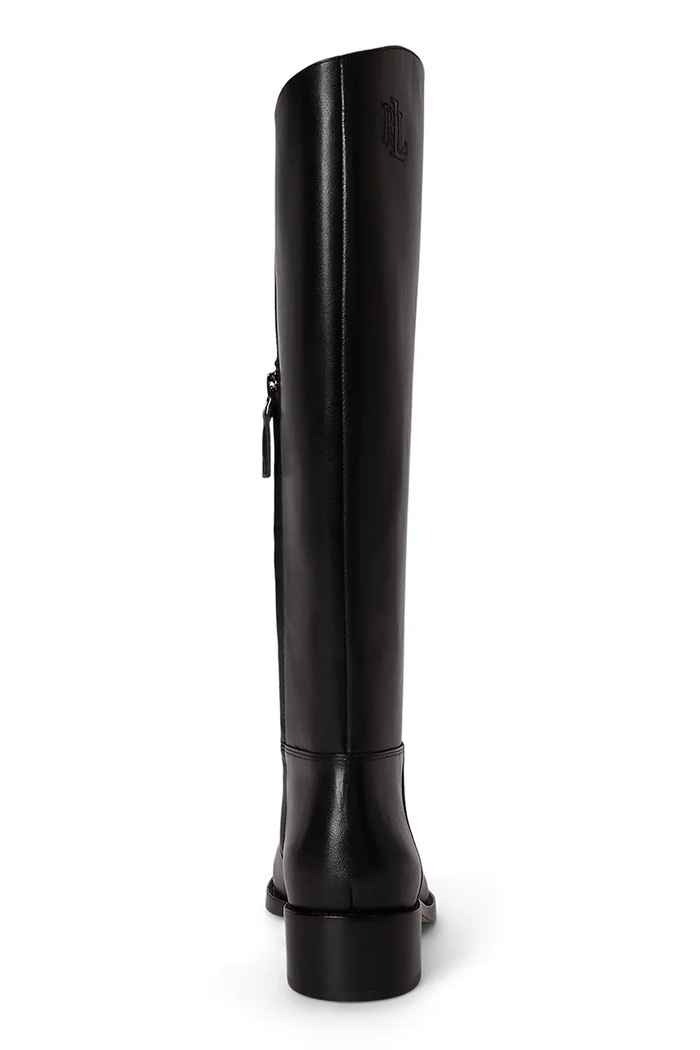 Obuwie Lauren Ralph Lauren Kozaki damskie skórzane Kyle 802P12995001.001 czarny