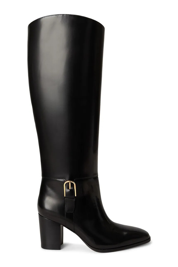 Lauren Ralph Lauren Kozaki damskie skórzane Rlyn Bk T Hl czarny 802P12879001.001