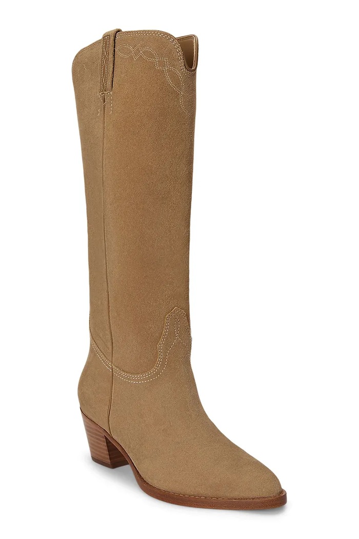 Lauren Ralph Lauren Kozaki damskie zamszowe Harpher Tall 802P12042001.260 beżowy AW26