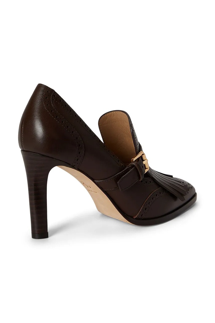 Obuwie Lauren Ralph Lauren czółenka skórzane Colleen Klt 802P02364004.200 brązowy