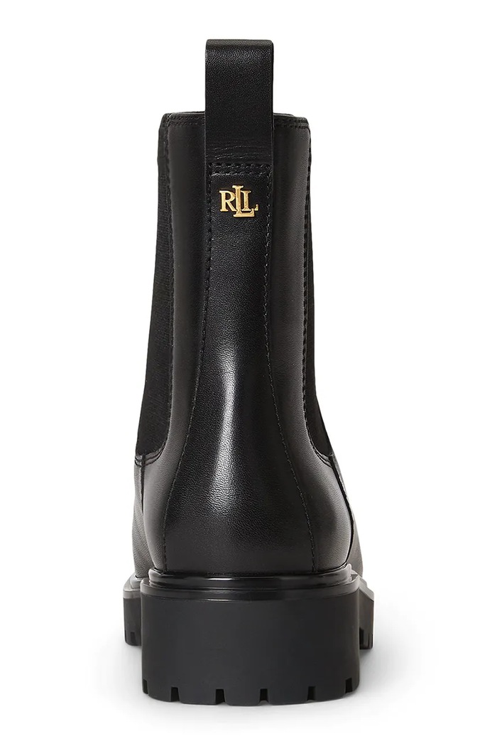 Obuwie Lauren Ralph Lauren sztyblety damskie skórzane Allyson 802974476002.001 czarny