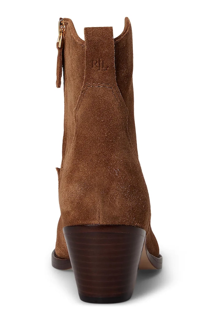 Obuwie Lauren Ralph Lauren Botki damskie zamszowe Harpher 802974389002.200 brązowy