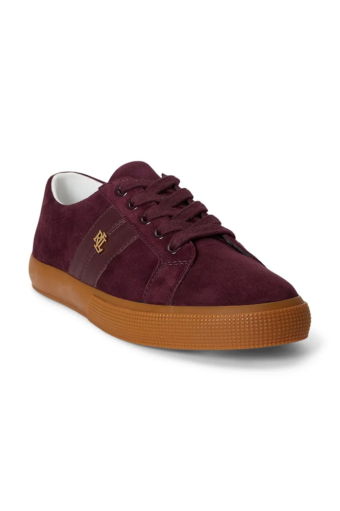 Lauren Ralph Lauren Janson II sneakersy damskie zamszowe 802868344010.600 bordowy AW26