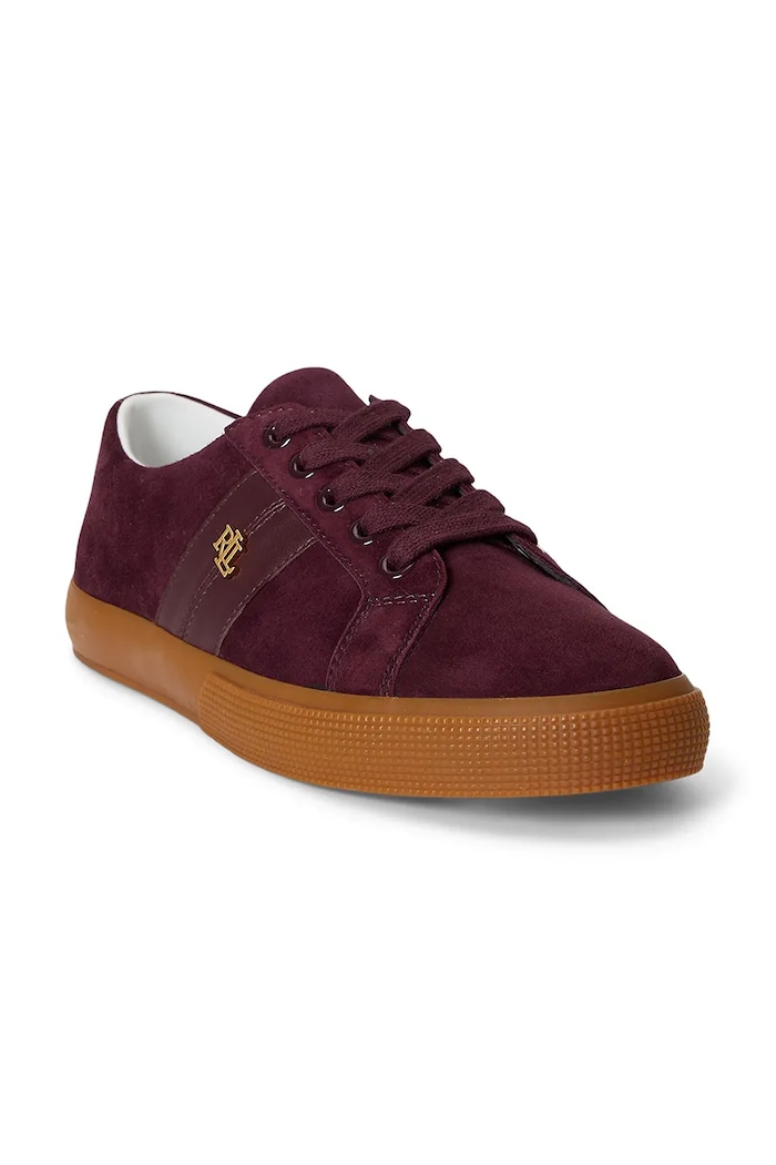 Lauren Ralph Lauren Janson II sneakersy damskie zamszowe 802868344010.600 bordowy AW26