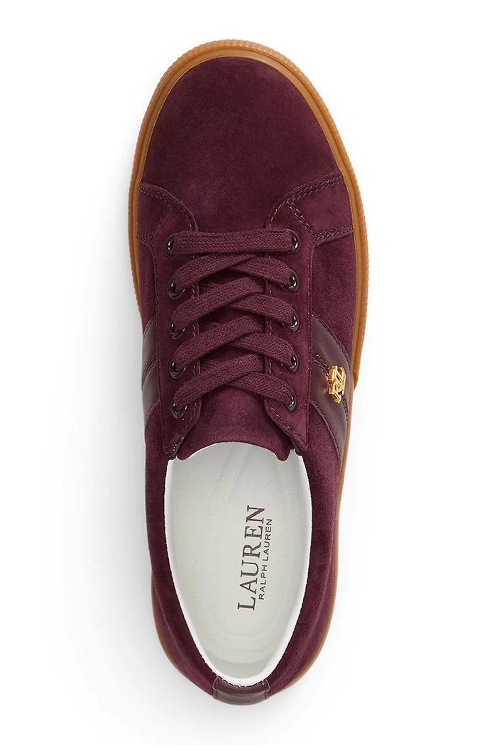 Janson II sneakersy damskie zamszowe Lauren Ralph Lauren bordowy 802868344010.600