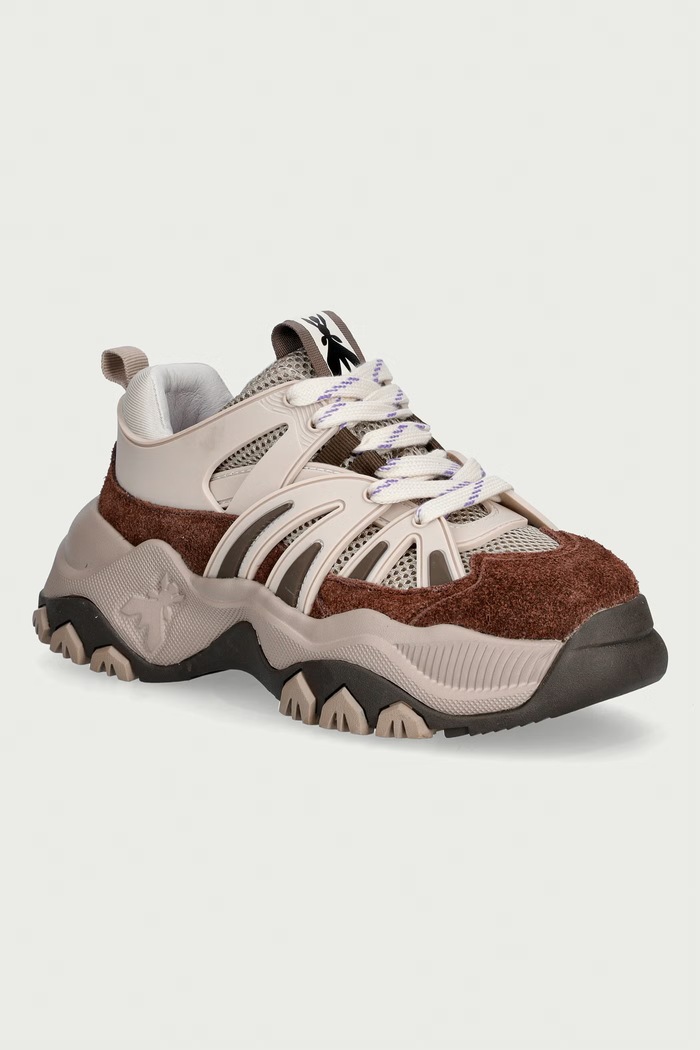 Patrizia Pepe Sneakersy damskie zamszowe brązowy 8Z0043.V005.FH10