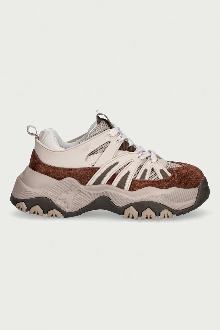 Patrizia Pepe Sneakersy damskie zamszowe 8Z0043.V005.FH10 brązowy AW26