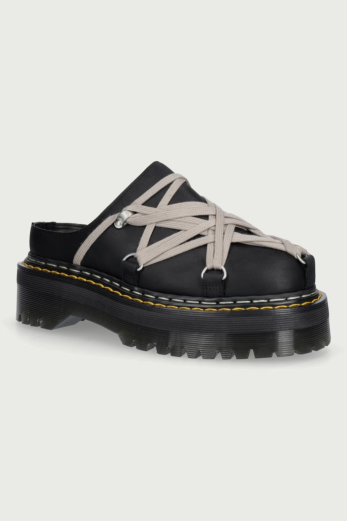 Rick Owens DRKSHDW Rick Owens DRKSHDW x Dr. Martens чехли сабо дамски от кожа черен DW02F1815.6001