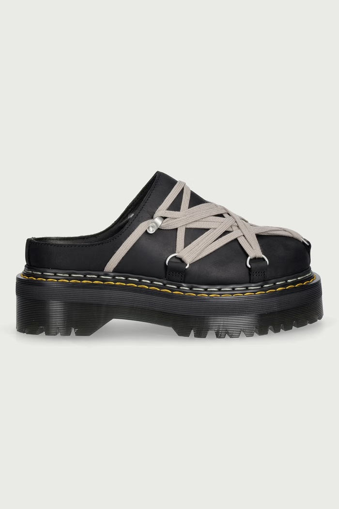 Rick Owens DRKSHDW Rick Owens DRKSHDW x Dr. Martens чехли сабо дамски от кожа DW02F1815.6001 черен AW26