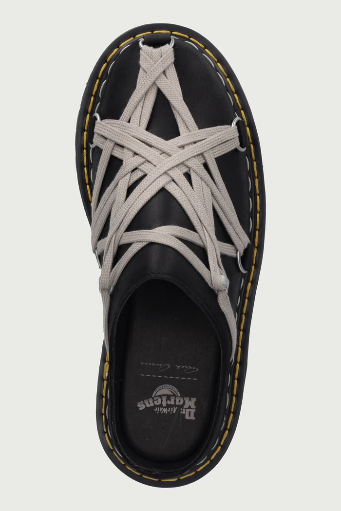 Rick Owens DRKSHDW x Dr. Martens чехли сабо дамски от кожа Rick Owens DRKSHDW DW02F1815.6001 черен