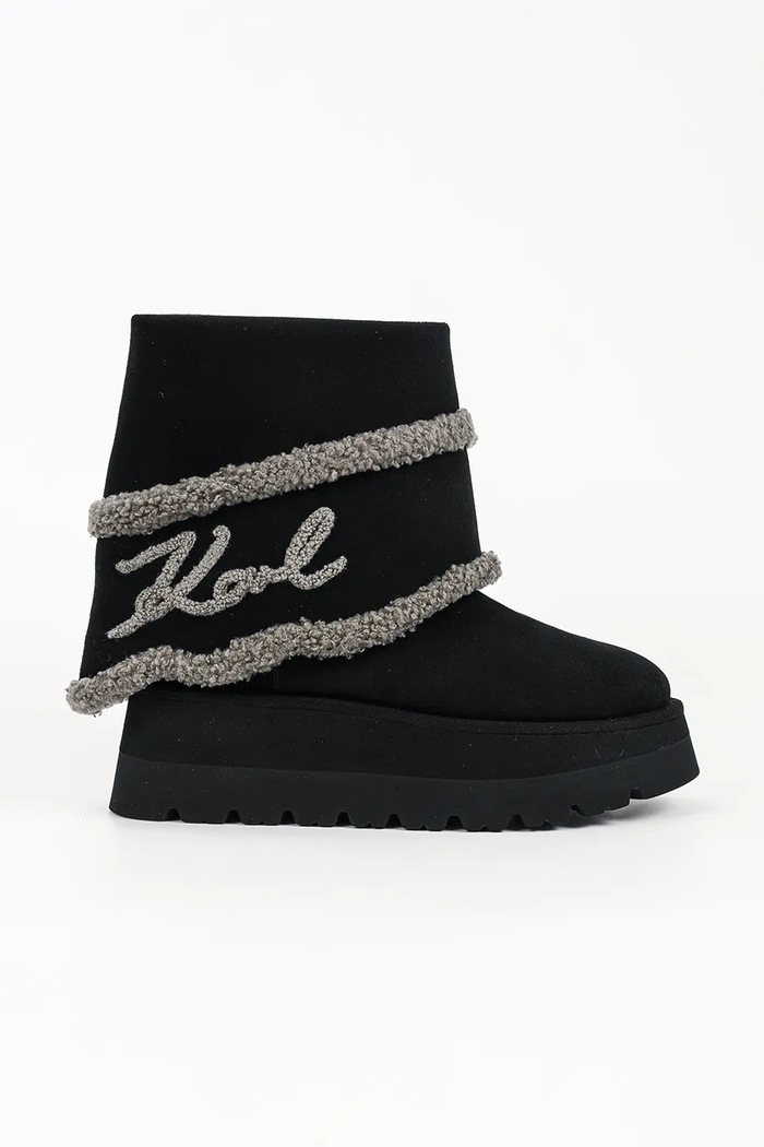 Karl Lagerfeld Śniegowce damskie zamszowe Skylar czarny KL48652.500