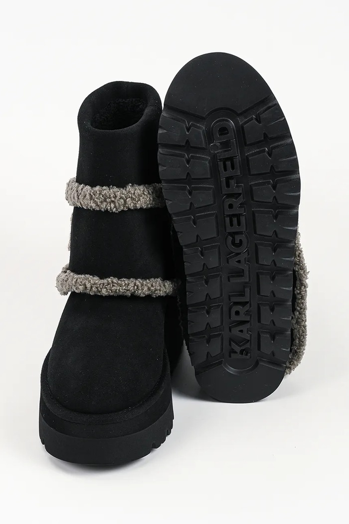 Śniegowce damskie zamszowe Skylar Karl Lagerfeld czarny KL48652.500